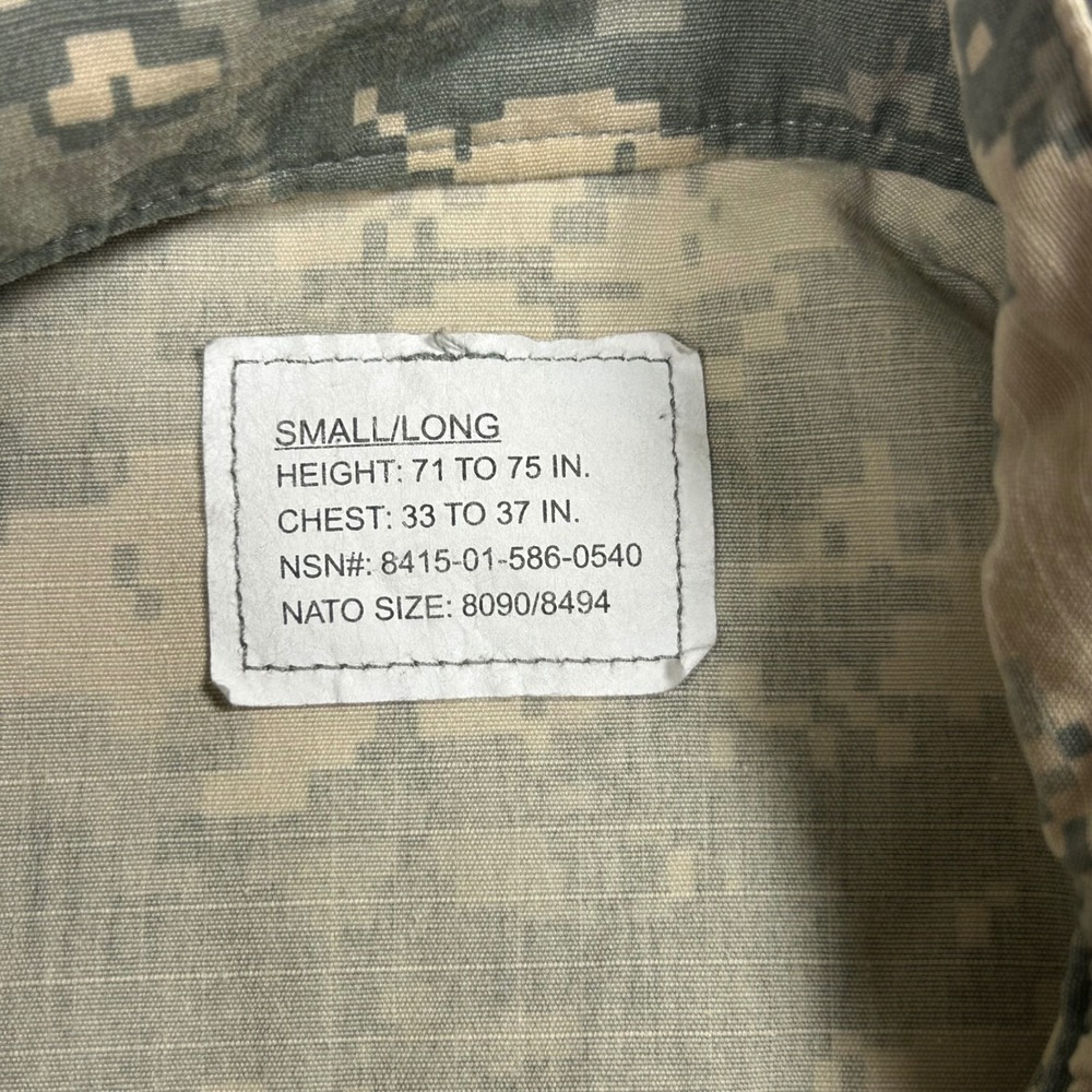 US Army ACU Combat Uniform Coat Digital Camo Jacket Mens Small Long Green Gray - Picture 4 of 11